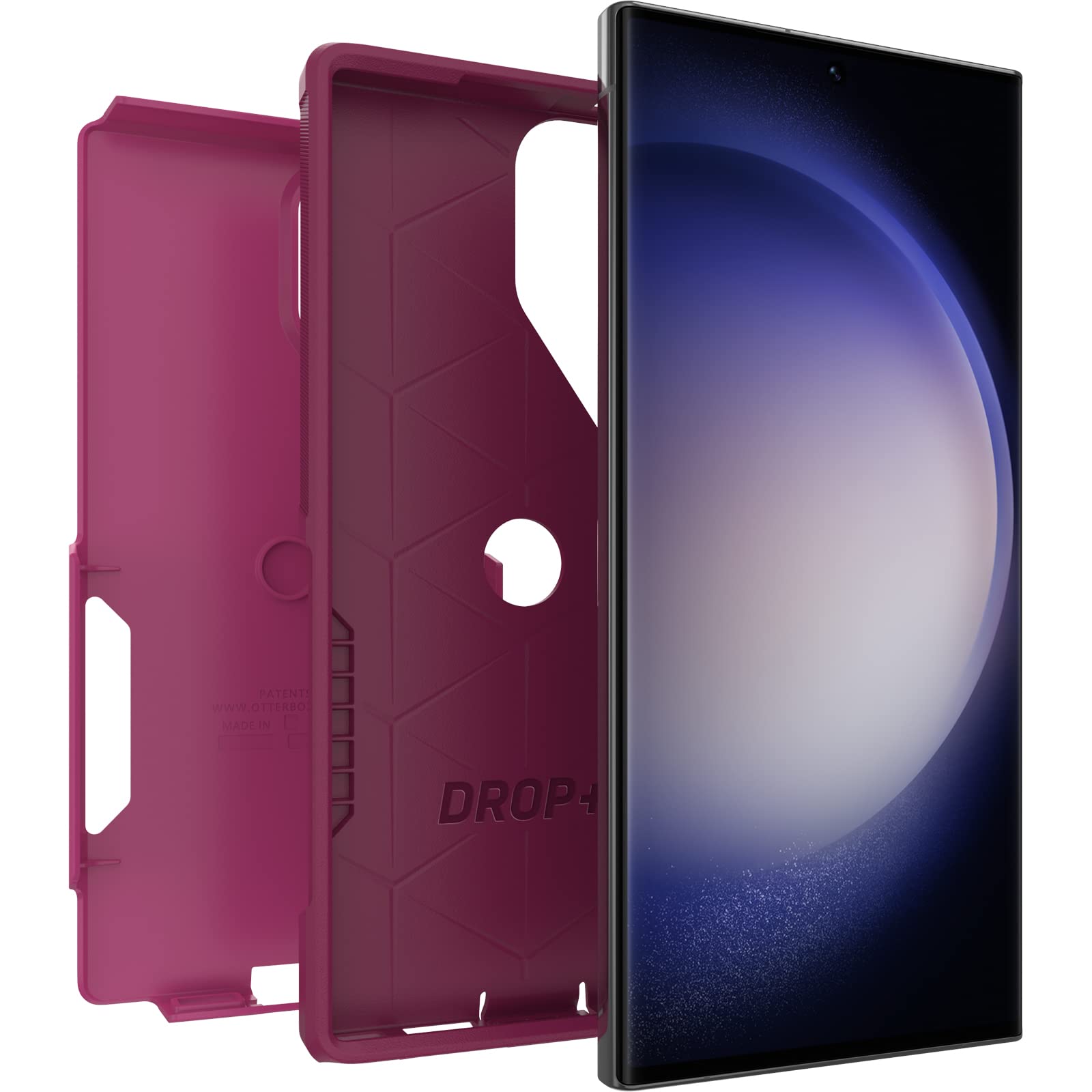Otterbox Galaxy S23 Ultra Commuter Series Case   Into The Fuchsia (Pink), Slim & Tough, Pocket Friendly, With Port Protection