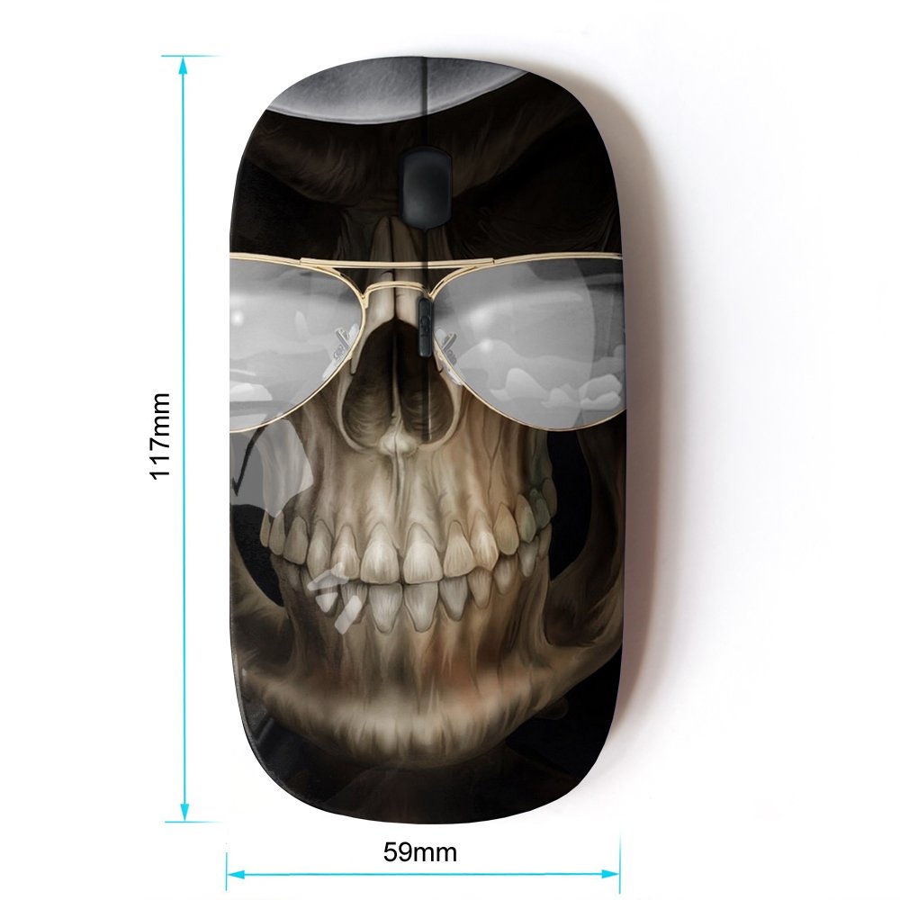 Koolmouse [ Optical 2.4G Wireless Mouse [ Cool Grim Reaper Shades Skull ]