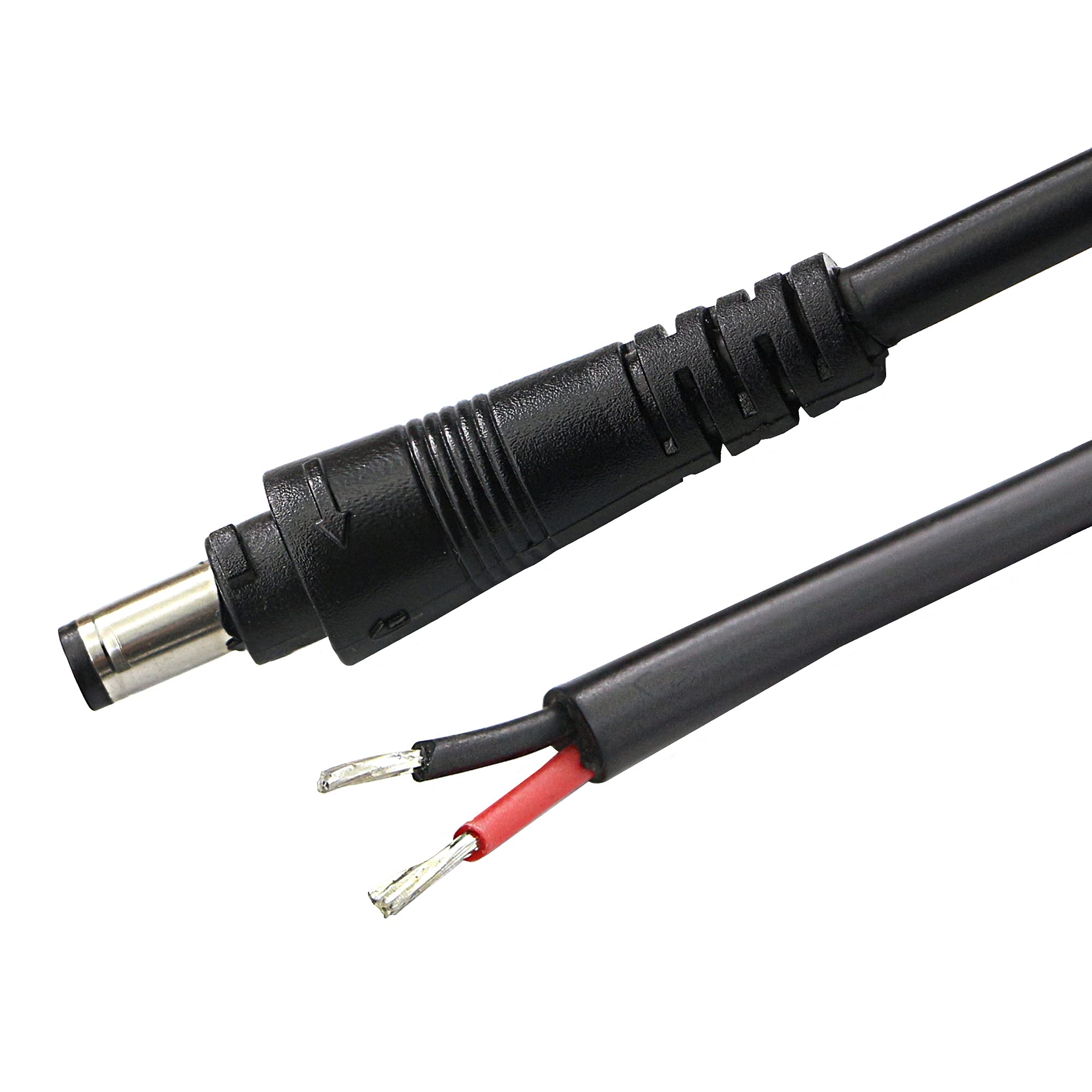 Pngknyocn 25Cm Dc Power Pigtail Cable, 12V 5A 5.5 Mm X 2.1 Mm Male And Female Barrel Jack With Lock To Prevent Falling 18Awg Cab
