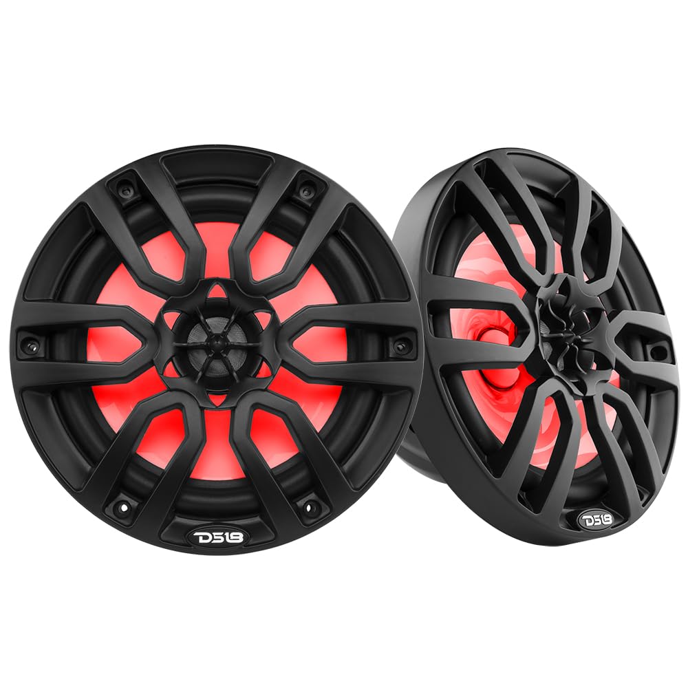 DS18 HYDRO NXL-8 - High End Coaxial Speaker Pair - 2-Way Marine Speaker w/Integrated RGB Lights - 375 Watts Peak Power - 100% UV