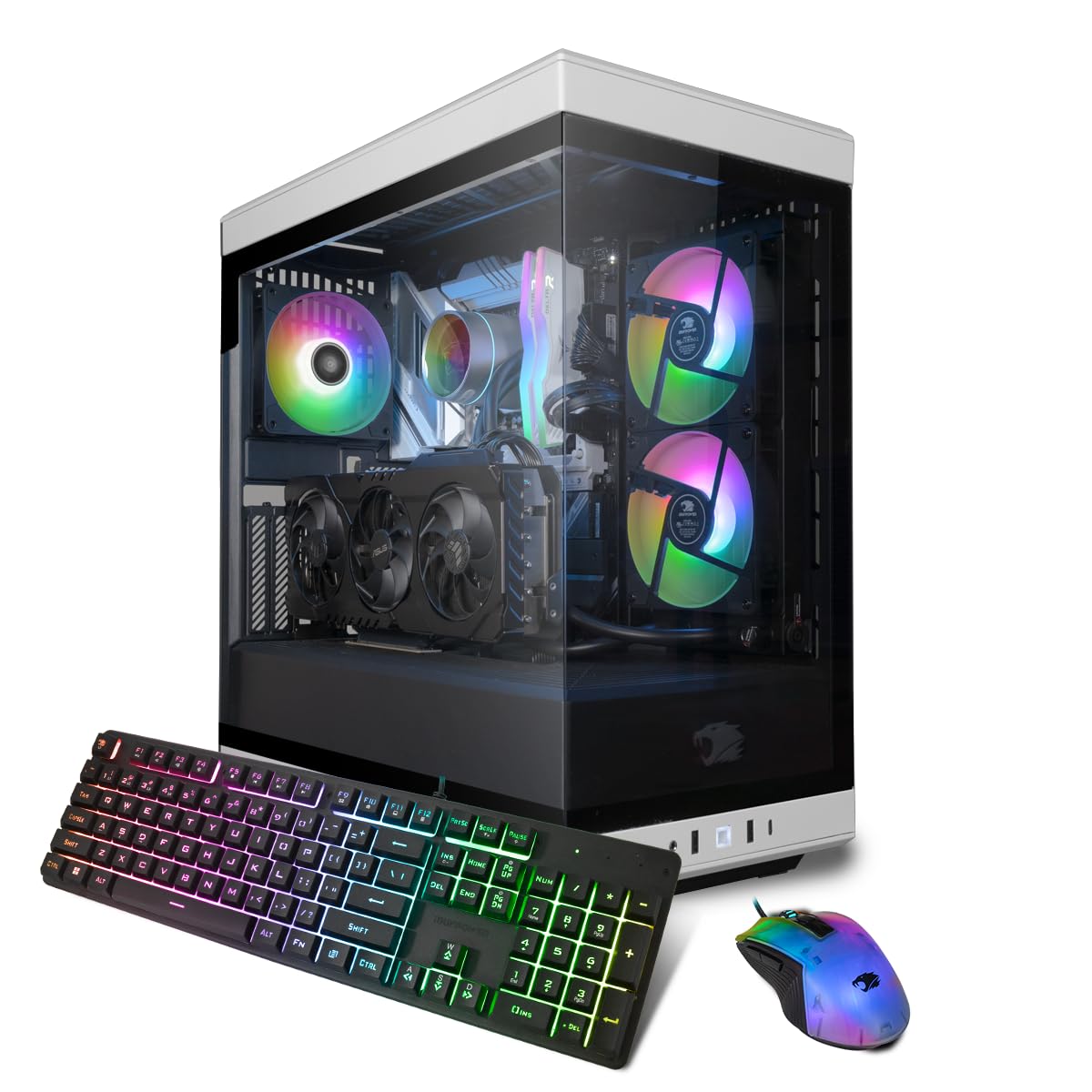 iBUYPOWER Y40 White Gaming PC Computer Desktop Y40WA9N47TS01 (AMD Ryzen 9 7900X, RTX 4070 Ti Super 16GB, 32GB DDR5 5600 RGB (16x