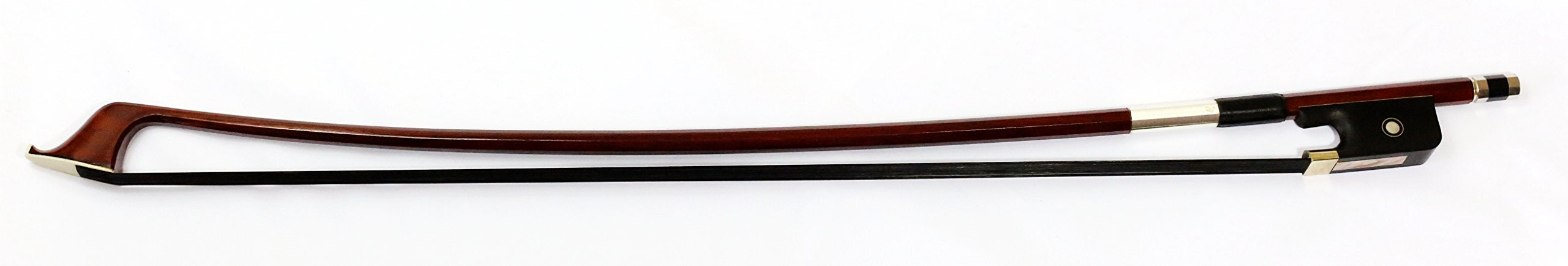Vio Music #403 3/4 Bass Bow,Brazilwood, Ebony Frog, French Style, Black Horsehair