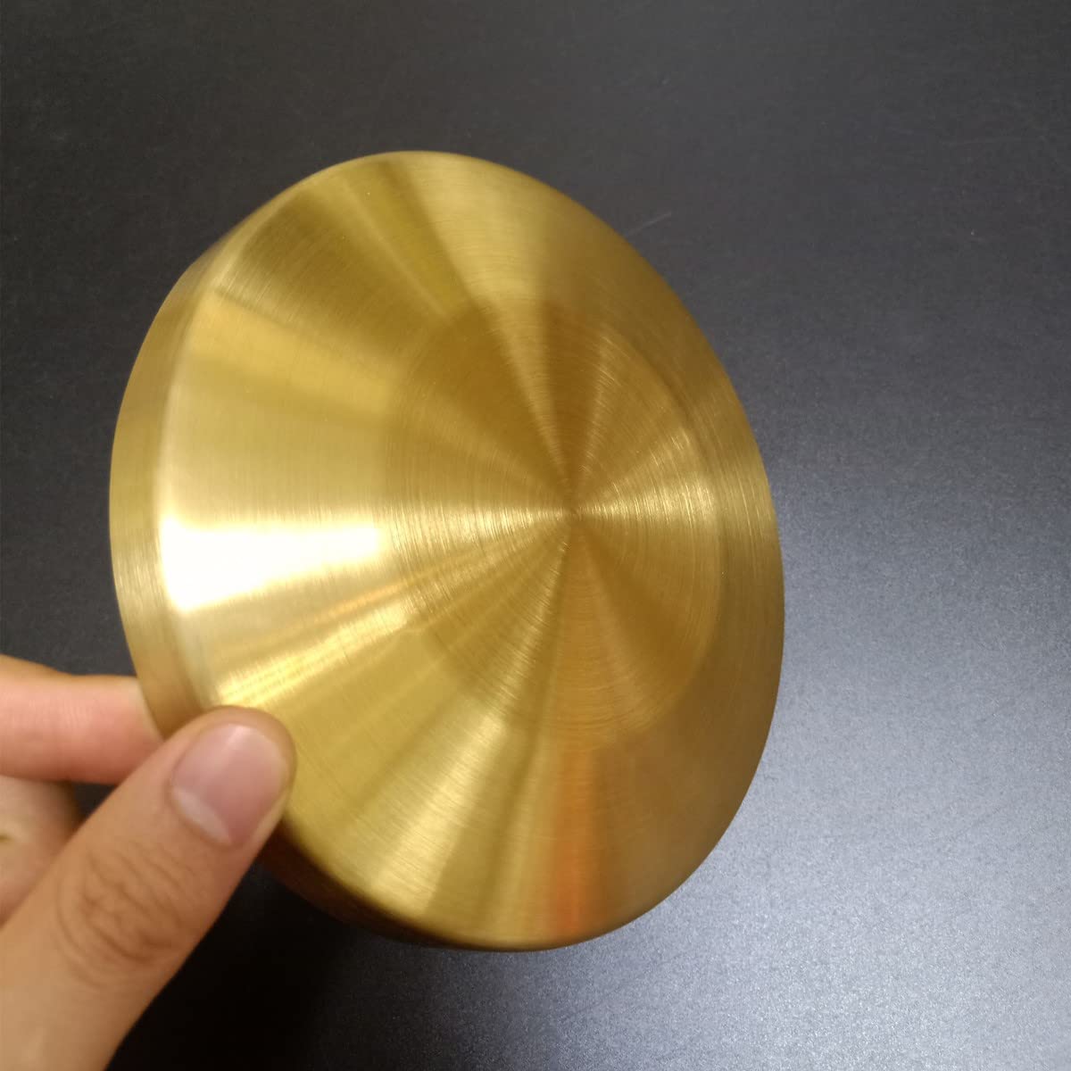 Loonelo Brass Instruments 5.9 Inch Gong   Handcrafted Mini Gong With Wooden Mallet And Red Hanging Cord, Safe And Fun Musical In