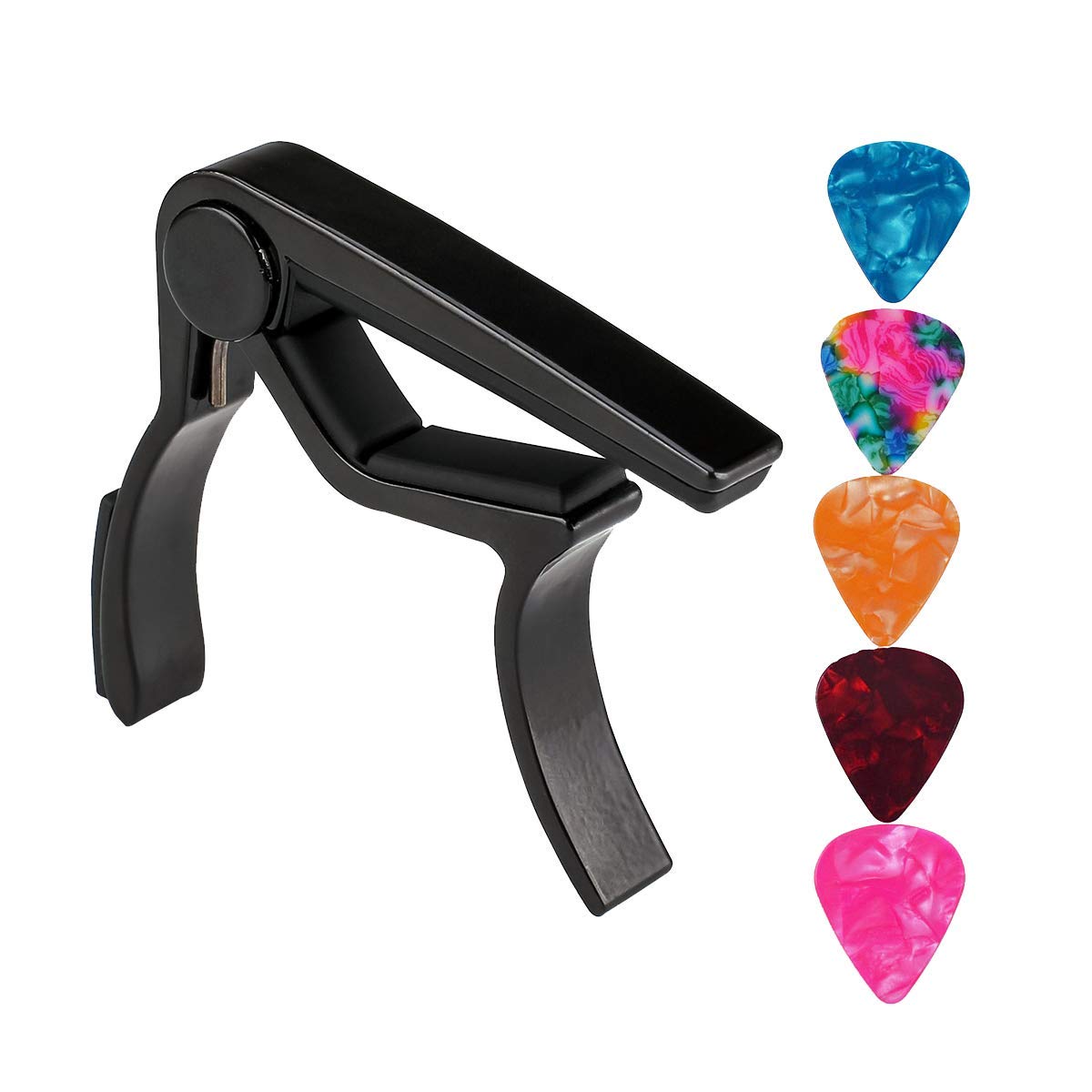 Mustang Capo With 5 Picks Combo