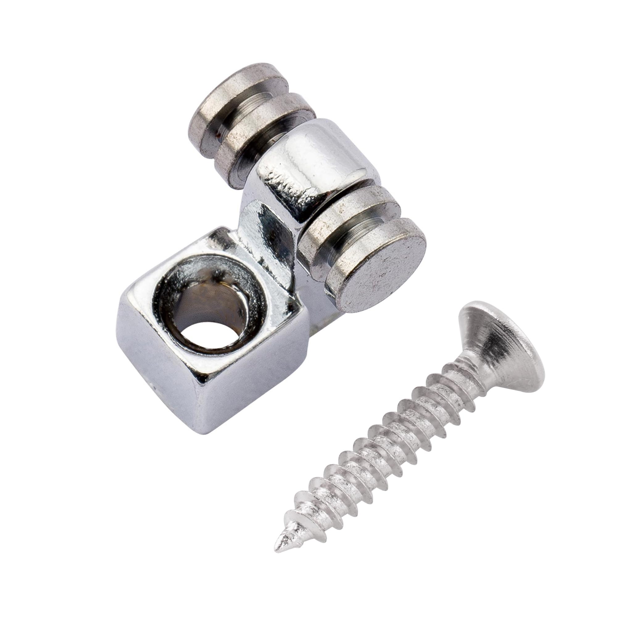 Musiclily Pro Metal Roller String Guides Retainers Trees For Fender Stratocaster/Telecaster Electric Guitar, Chrome (Set Of 2)