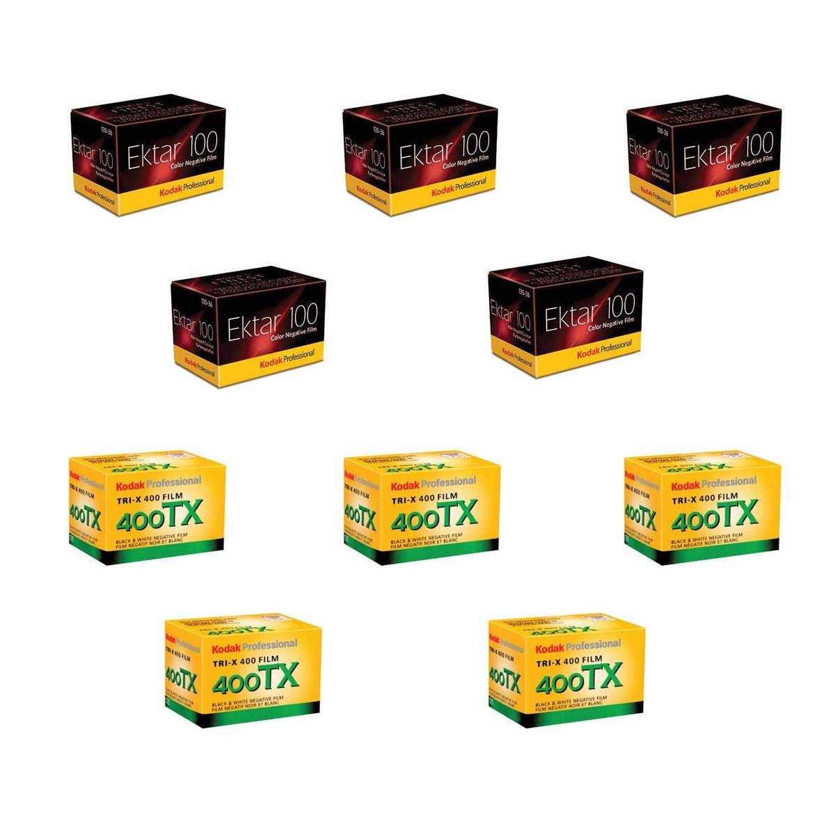KODAK 5 x Ektar 100 Color Negative Film ISO 100, 35mm Size, 36 exp.  Bundle with 5X TriX Pan 400, Black & White Negative Film 