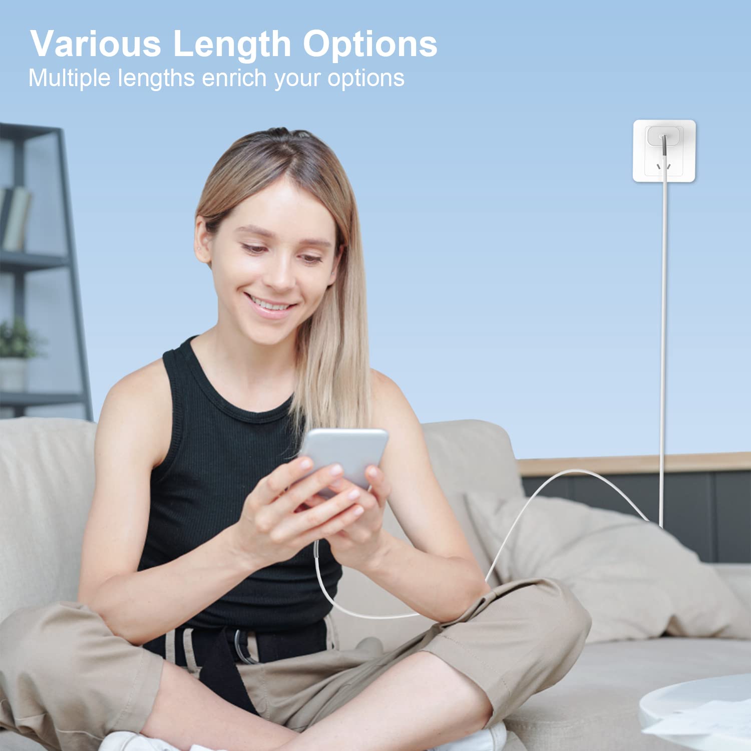 Extra Long Iphone Lightning Cable 10Ft, Apple Mfi Certified Iphone Charging Cable 10 Foot, Iphone Usb Fast Charging Cord 10 Feet