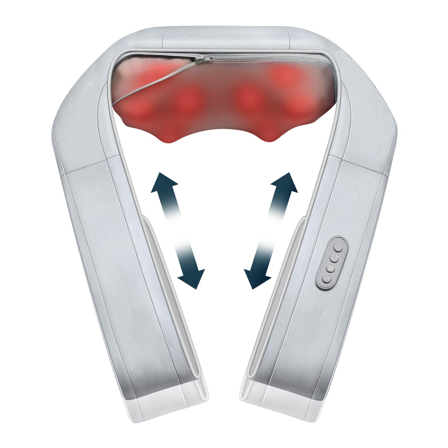 Nekteck Shiatsu Neck and Shoulder Massager with Adjustable Heat and Straps, Electric Deep Tissue 3D Kneading Massage Pillow for 