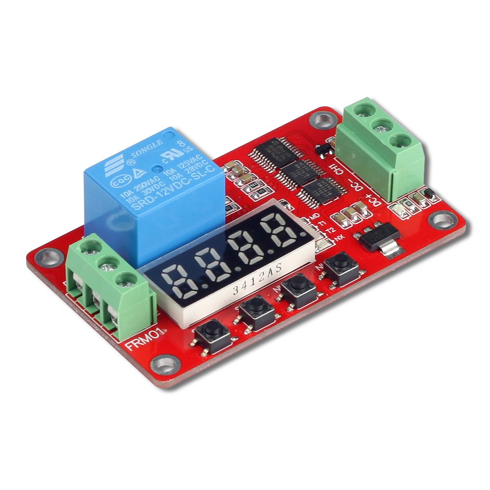 Uctronics Dc 12V Programmable Multifunction Time Delay Relay Module With Segment Leds Display For Smart Home, Automatic Control