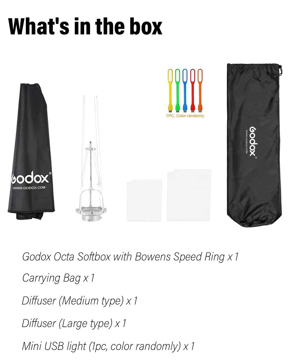 Godox Sb Ue 37''/95Cm Octagon Softbox Kit, Octa Foldable Umbrella Softbox, Portable Octabox With Bowens Mount Speedring And Carr