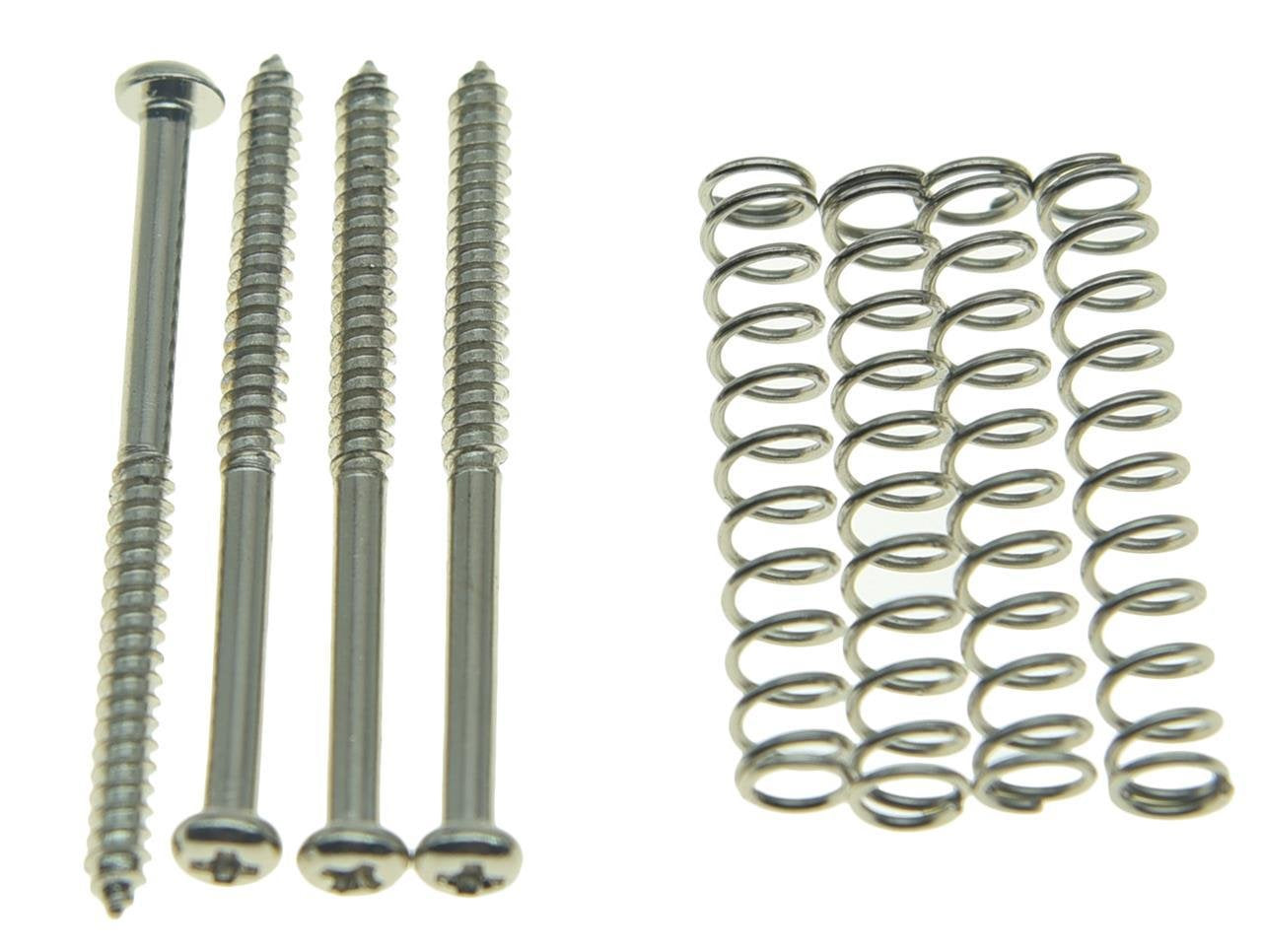 Dopro 50Pcs Bass Guitar Pickup Mounting Screws Pickup Springs For Precision P Bass Or J Bass Or P90 Soap Bar Pickups Nickel