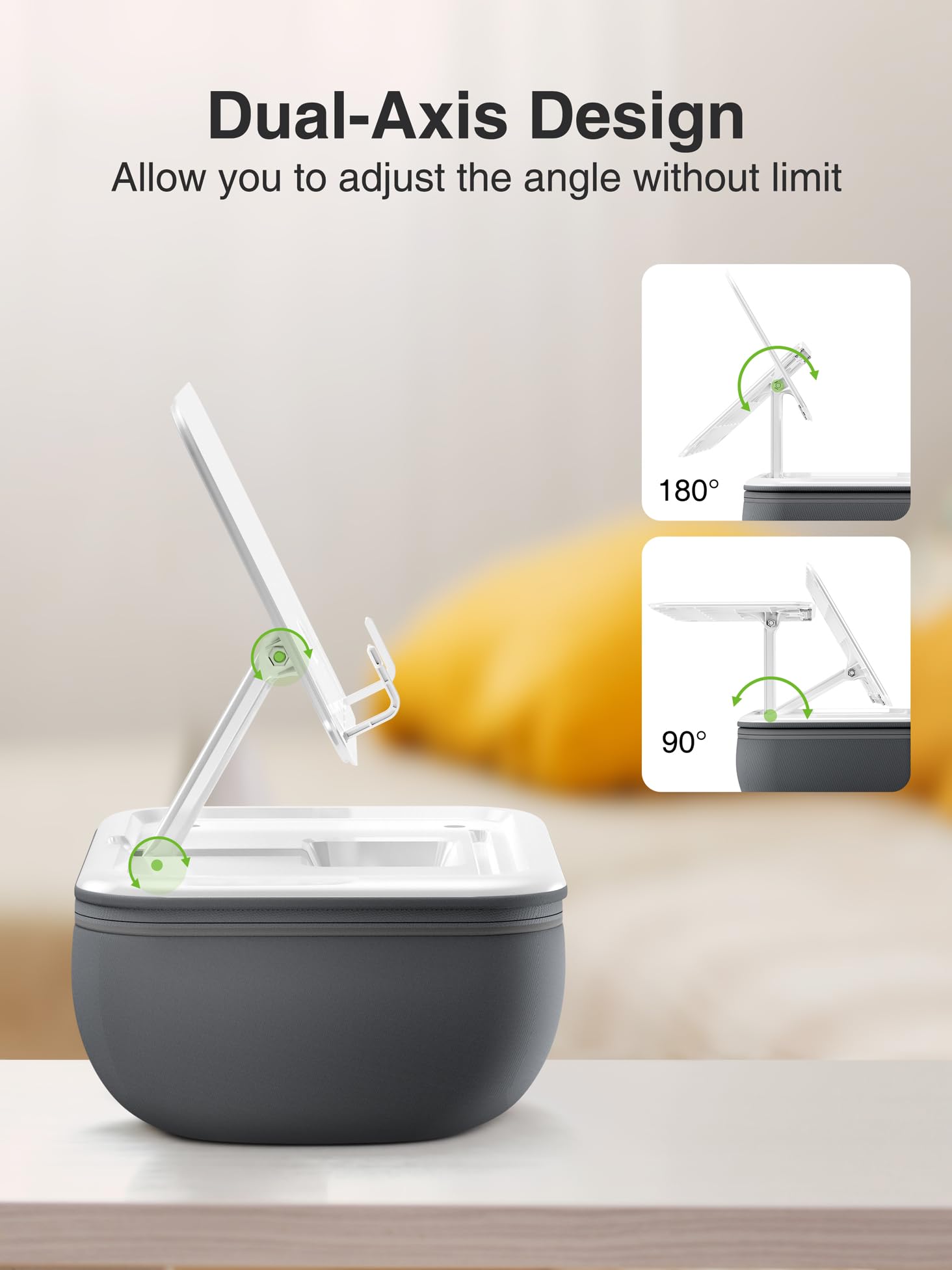 Elitehood Ipad Pillow Stand For Lap, Angle Adjustable Tablet Pillow Stand, Soft Cushion Ipad Holder For Bed Compatible With Laptop, Macbook, Ipad Pro Air Mini, Kindle, Books & 4 15.6'' Tablet, Grey