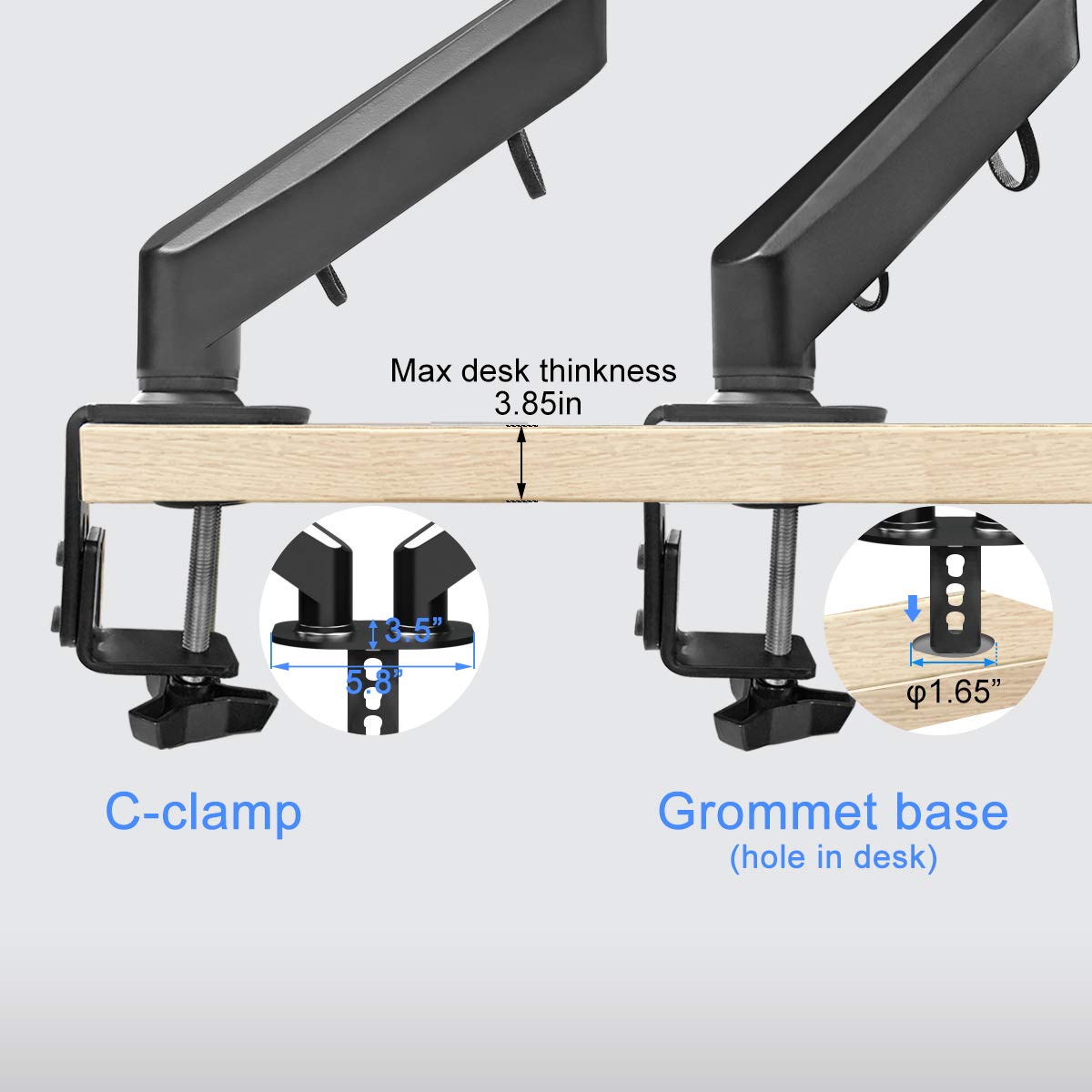 Suptek Dual Monitor Mount Stand Height Adjustable Gas Spring Monitor Arm Desk Mount For 2 Computer Screens 17 To 27 Inches   Eac