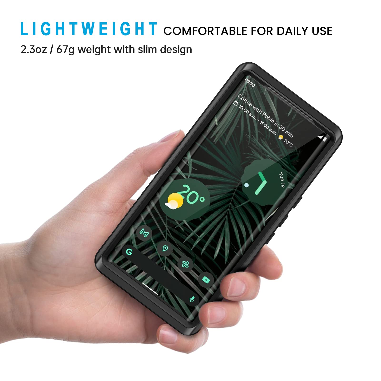 Lanhiem For Google Pixel 6 Pro Case, Ip68 Waterproof Dustproof Shockproof Case With Built In Screen Protector, Full Body Rugged