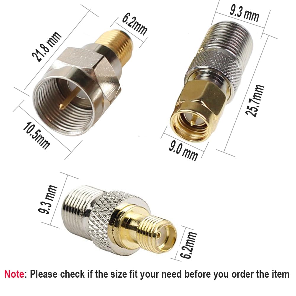 Exgoofitf Type To Sma Male Female Coax Connector Coaxial Adapter 2 Sets 6 Pcs