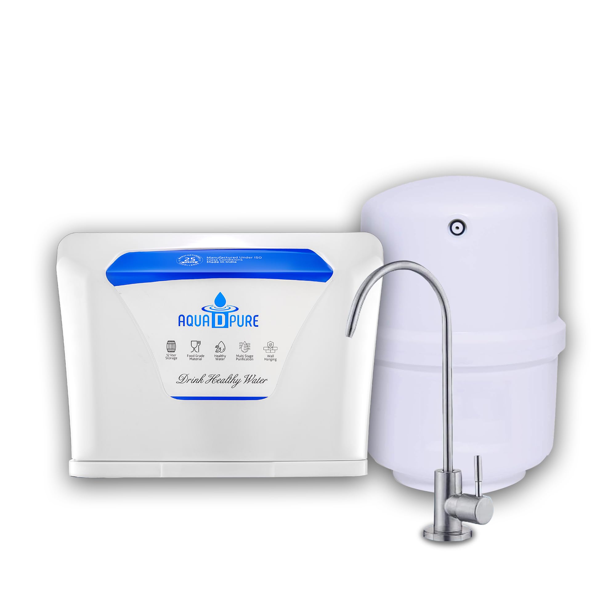 Aqua D Pure 12L Under Sink Ro Water Purifier | Ro + Uv + Uf + Tds Controller + Copper Filter | UnderCounter Purification System