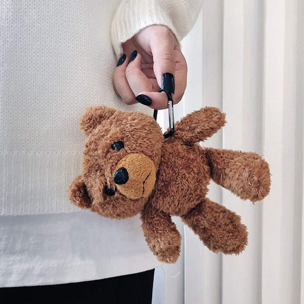 Guppy For Airpods Case Girls 3D Cartoon Cute Teddy Bear Doll Plush Fluffy Warm Carrying Case Soft Protective Airpod Case Cover A