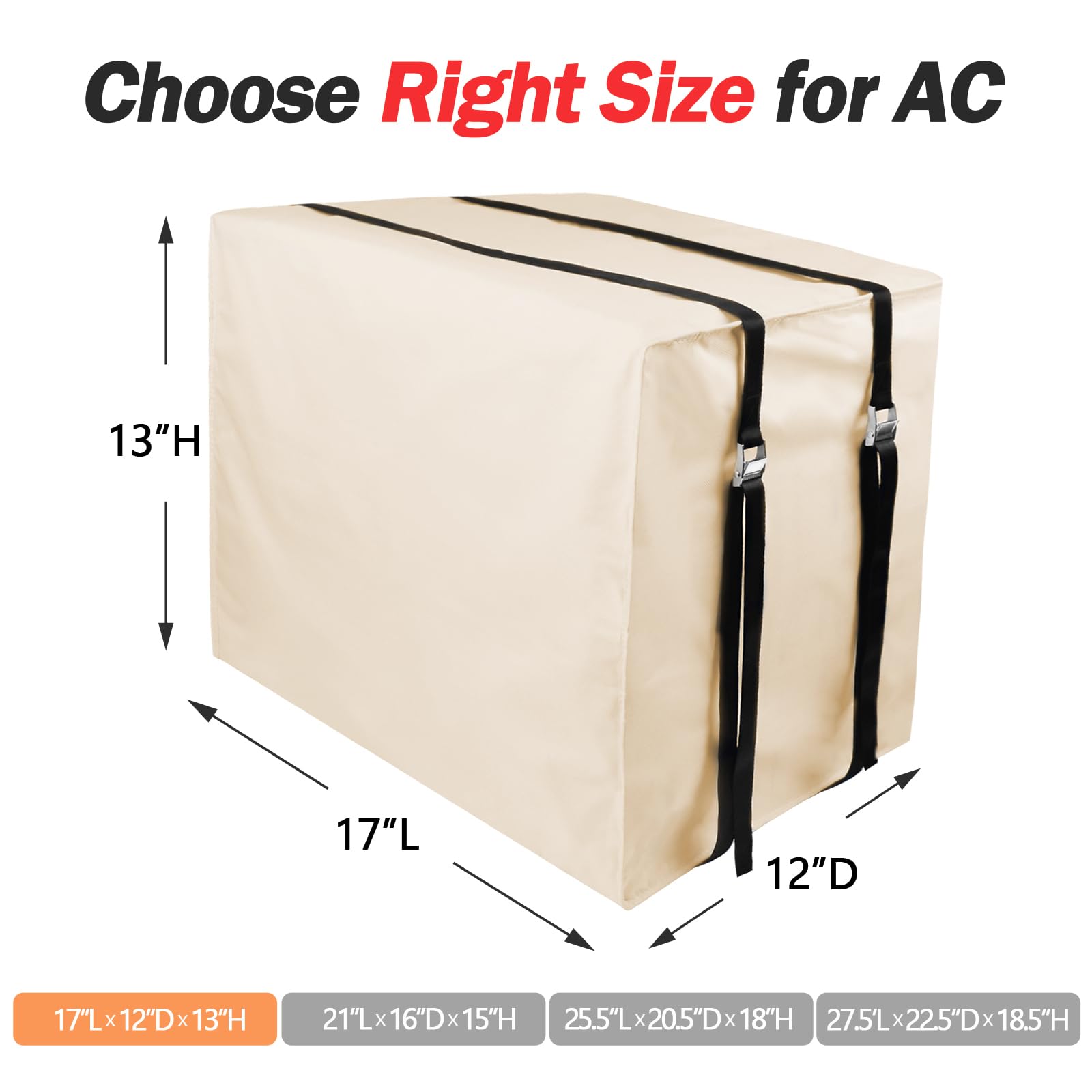 Window Air Conditioner Cover Outside Unit For Winter Insulation, Window Ac Covers With 3 Layers Insulation, Waterproof & Dust Pr