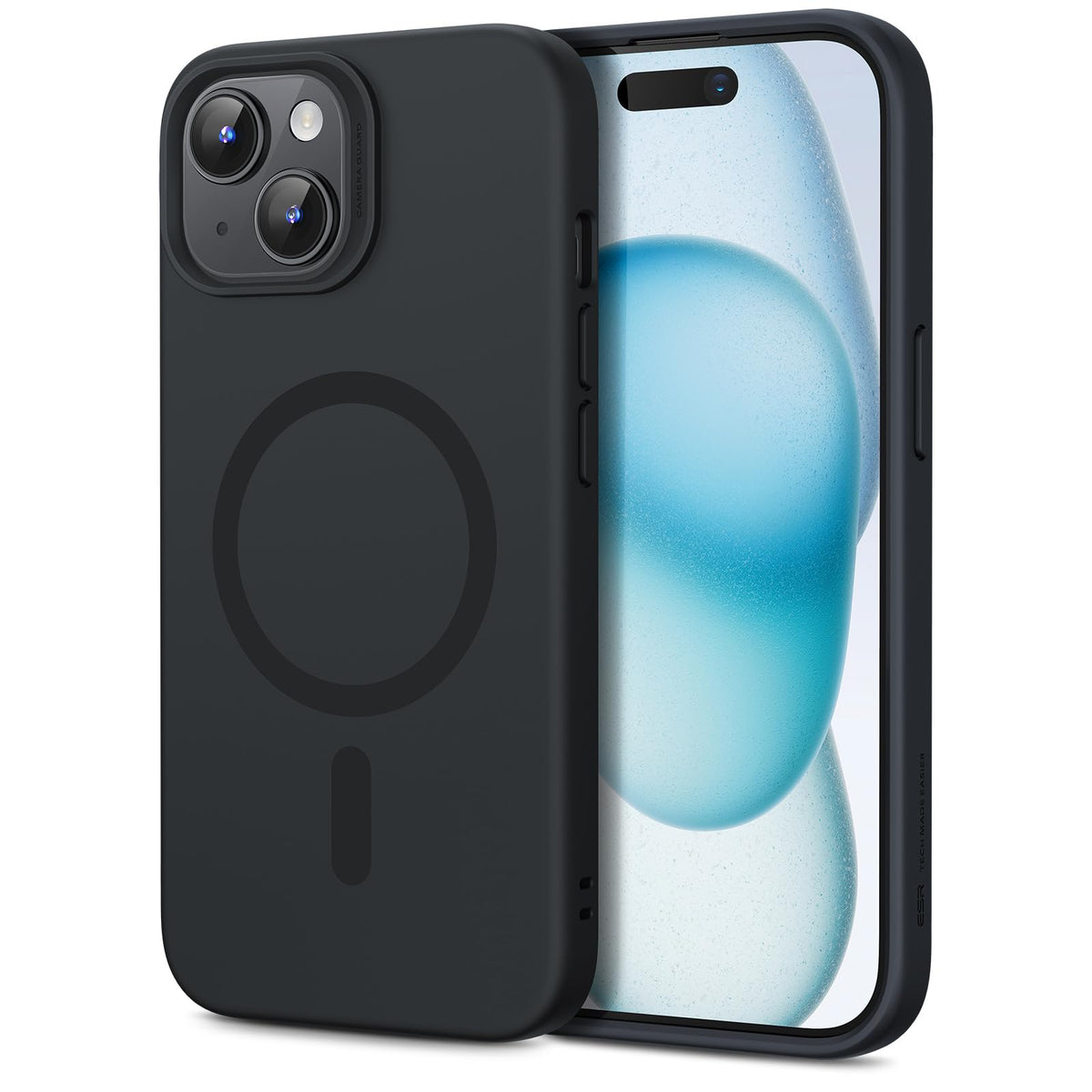 Esr Case Compatible With Iphone 15 Case, Compatible With Magsafe, Supports Magnetic Charging, Slim Liquid Silicone Case, Shock A