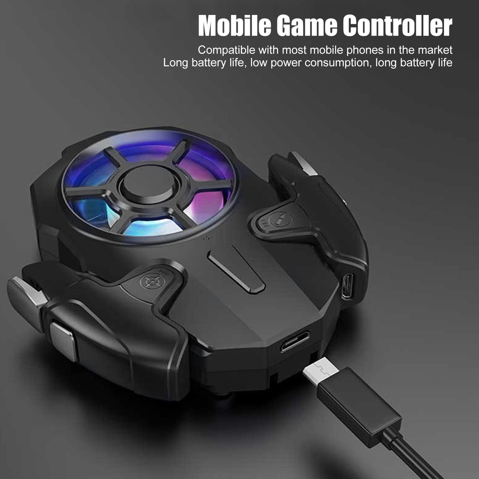 Diyeeni Ak03 Mobile Phone Cooler Radiator, Phone Cooling Fan With Game Controller, Rgb Light, Cellphone Heatsink Cooling With 3 Speed Fan, For For Android