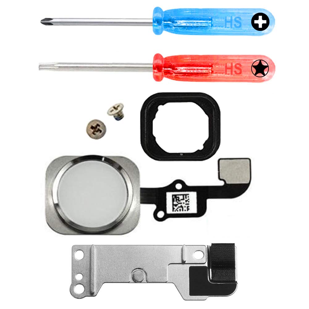 Mmobiel Home Button Compatible With Iphone 6S / 6S Plus   Flex Cable Connector   Replacement   Incl. Screwdrivers   White