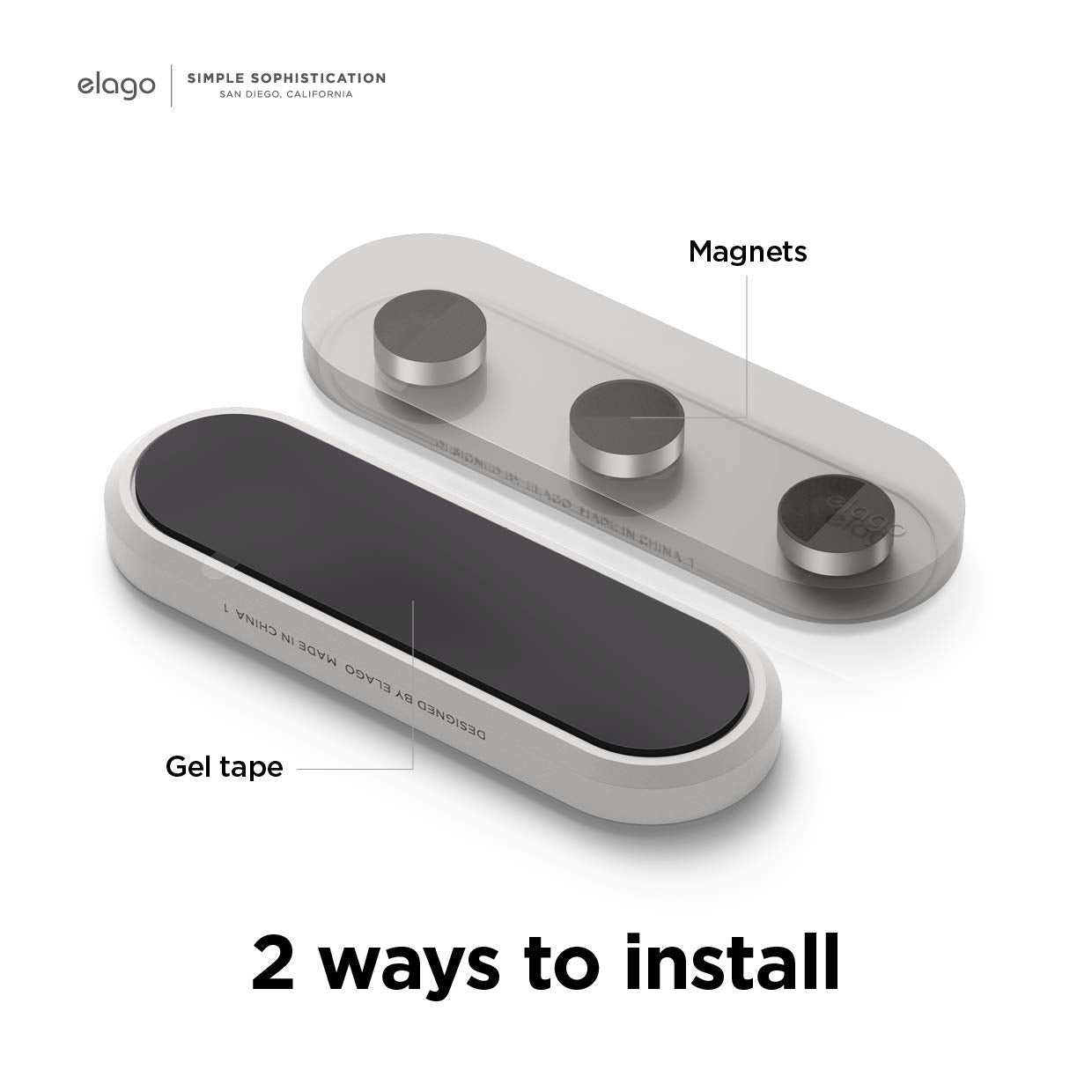 Elago Magnetic Cable Management Buttons, Magnetic Cable Holder, Organize 3 Cables, Powerful Magnets, Reusable Sticker Attaches T