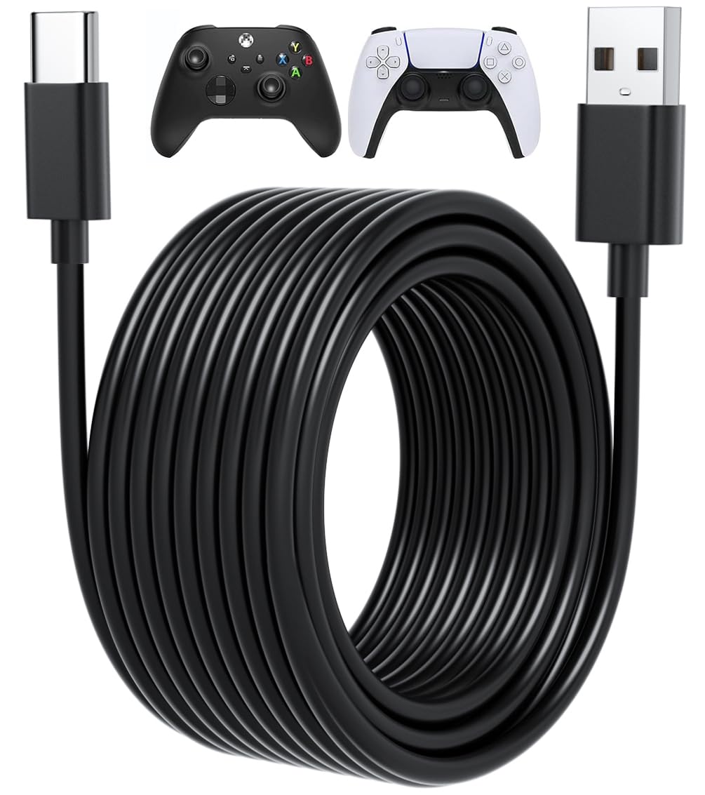 15ft Long USB C Cable PS5 Controller Charger Cord for Xbox Series X,Series S Controller,for PlayStation-5,PS5 Charging Cable,PS