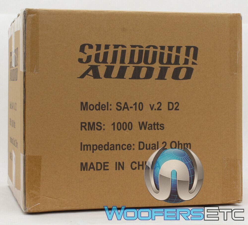 Sundown Audio SA-10 V.2 D2 10" Dual 2 OHM 1000W RMS Subwoofer - Aluminum & SPL Competition Grade Paper