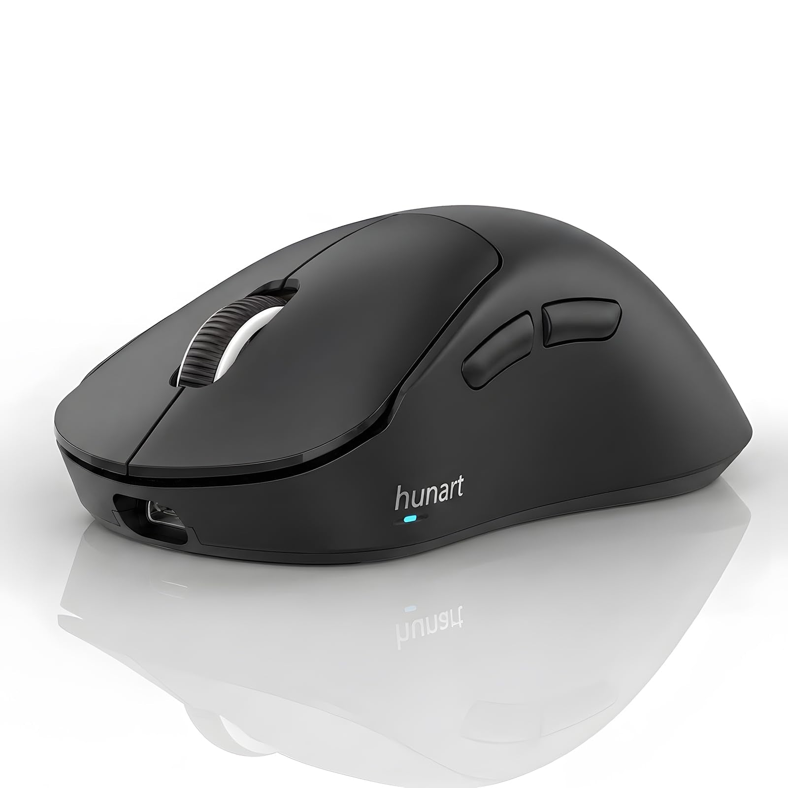 hunart H6 49g Wireless Mouse, Bluetooth & 2.4GHz, USBC Charging, Black