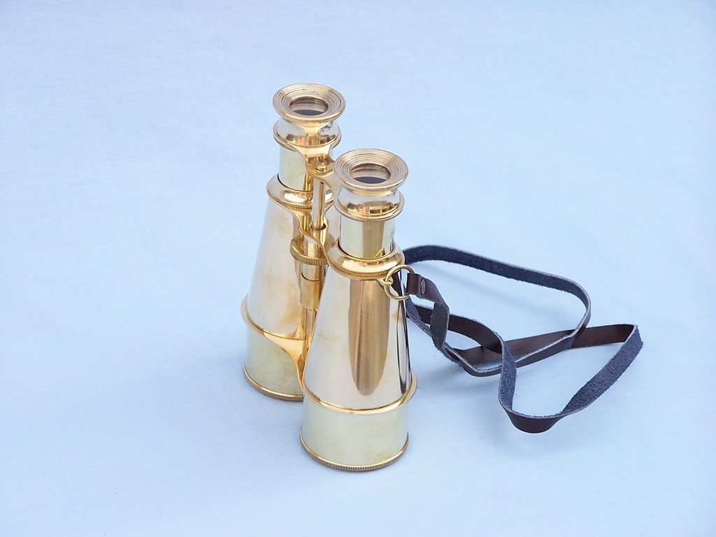 Hampton Nautical Captain'S Solid Brass Binoculars, 6', Brass