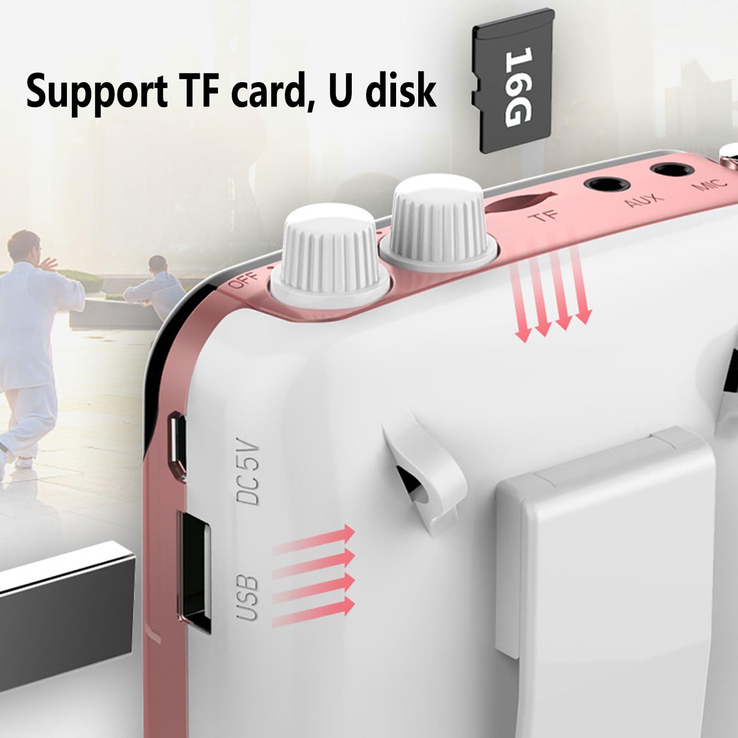 Kinizuxi Portable Voice Amplifier For Teachers,2400Mah Personal Amplifier Headset For Speaking Rechargeable Pa System Microphone