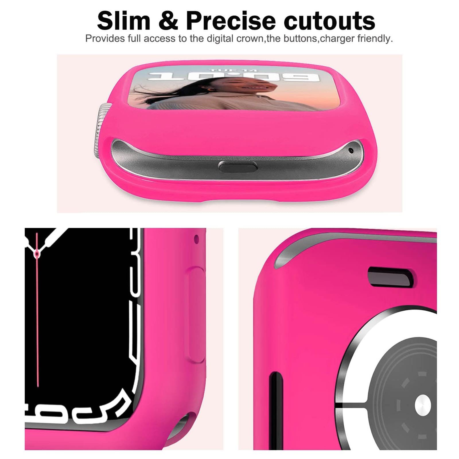 Botomall Compatible With Apple Watch Bumper Case 40Mm Series 6 5 4 Se Soft Flexible Tpu Thin Lightweight Protective Cover For Iw