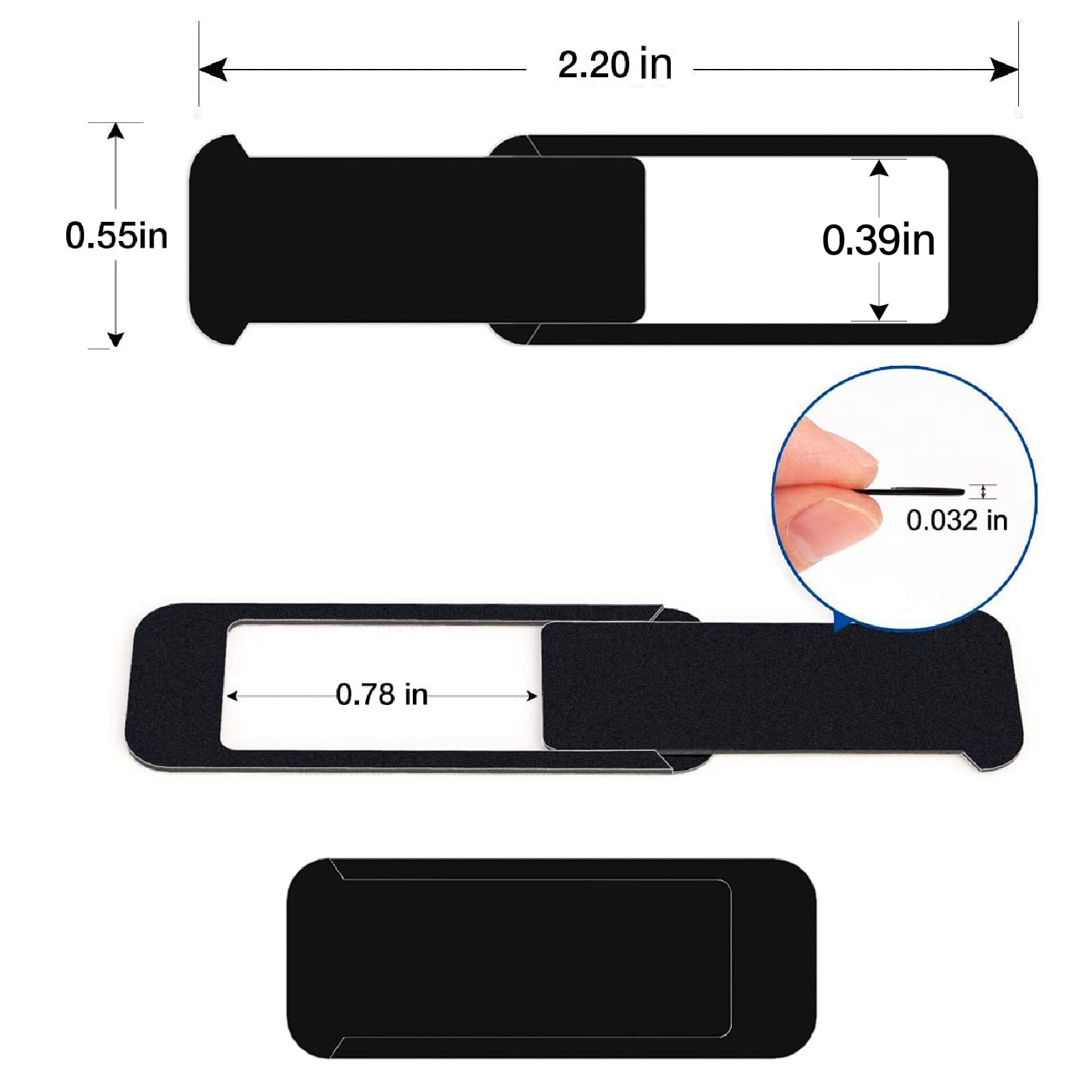 Shinyfx Webcam Cover Slide, Privacy Security Cover, Large Size For Laptop Desktop Pc Web Camera, Ultra Thin Privacy Shelter From