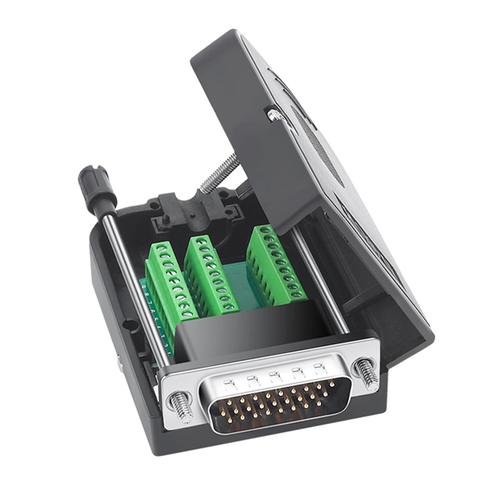 Jienk Db26 Male Solderless Breakout Connector, Rs232 D Sub Serial To 26 Pin Port Terminal Solderfree Adapter With Case Accessori