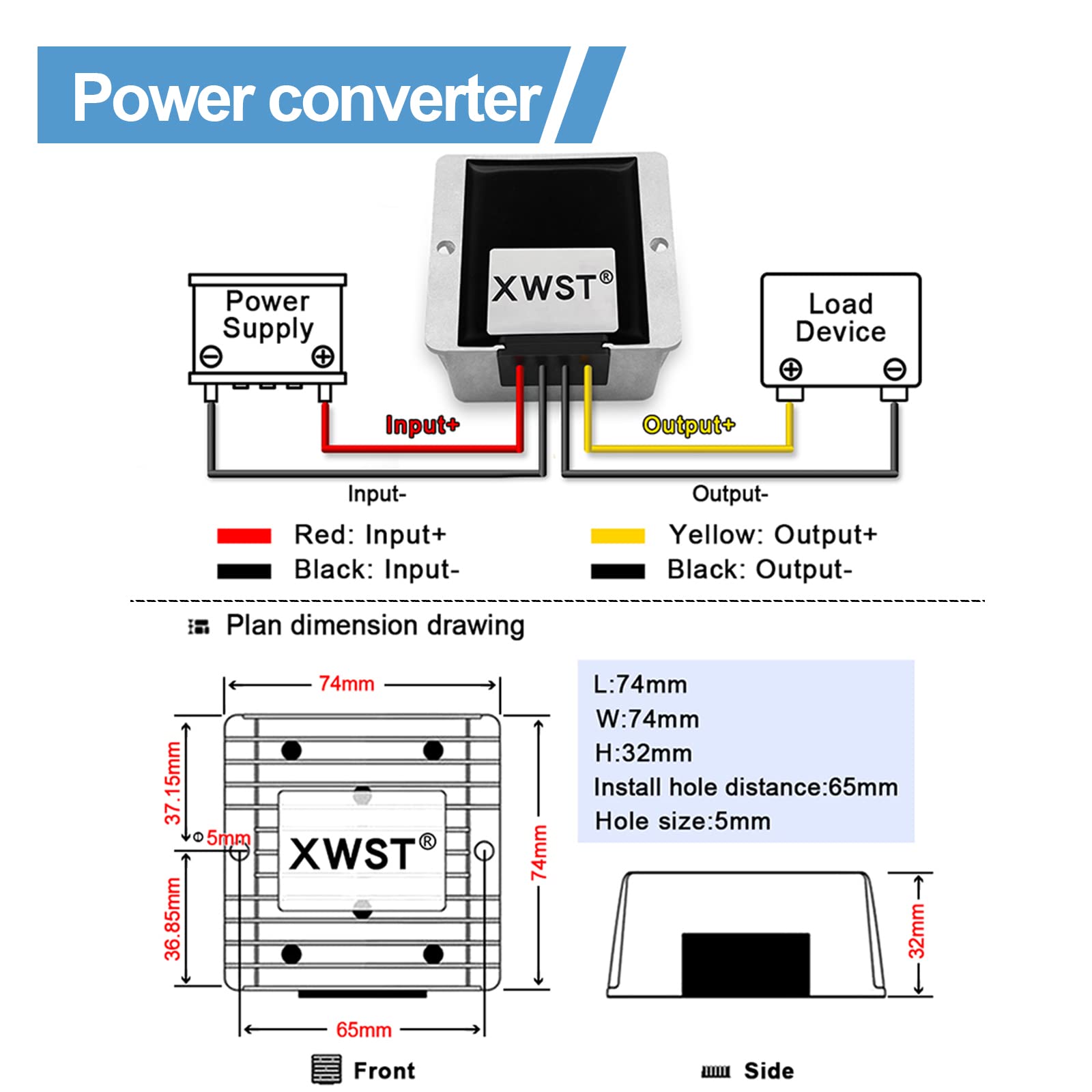 Xwst Dc Dc Converter Reducer 30 90V 24V 48V 60V 72V To 24V Dc Converter Step Down Buck 15A 360W Dc Voltage Regulator For Golf Ca
