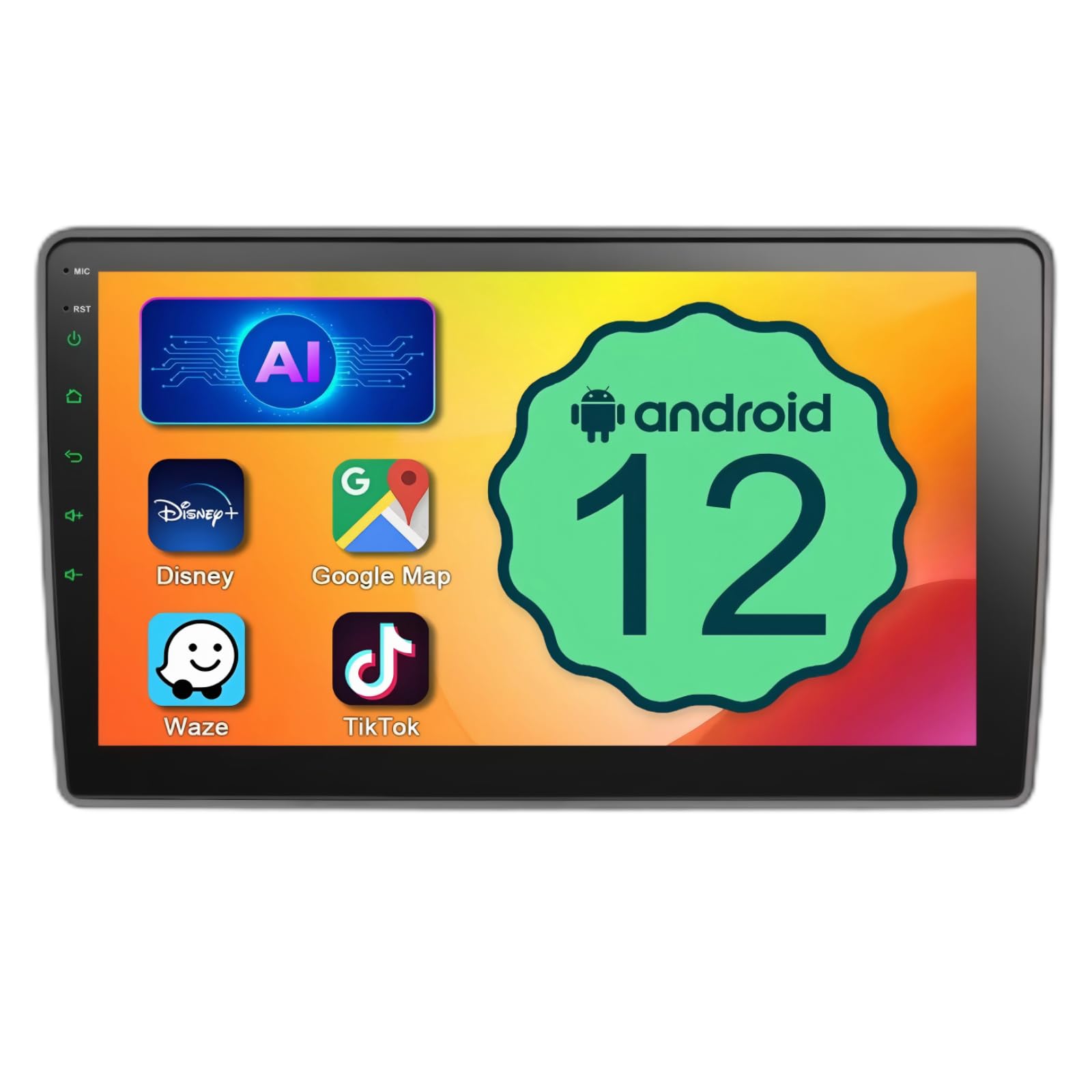 Cogamichi 10.1 Inch Android 12 Touch Screen Radio Upgrade Replacement Compatible With Jeep Jk Wrangler, Compass, Grand Cherokee,