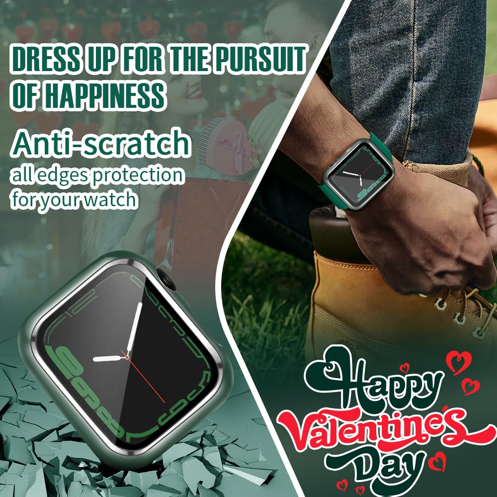 Top4Cus 41Mm Case Compatible With Apple Watch, With Built In Tempered Glass Screen Protector, Pc Cover For Iwatch Series 9/8/7/S