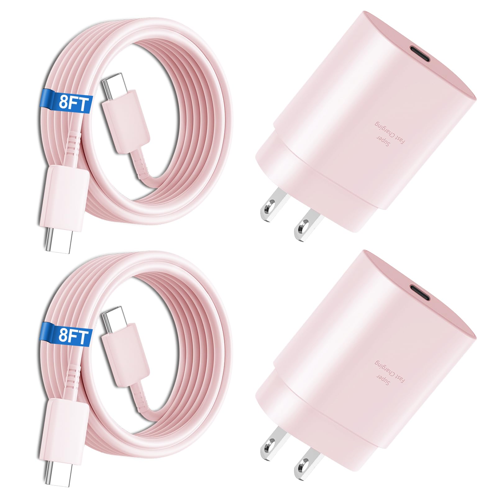 Usb C Charger,2 Pack 25W Samsung Charger Fast Charging Block With 8Ft Type C To Type C Cable Cord For Samsung Galaxy S23/S23+/S2