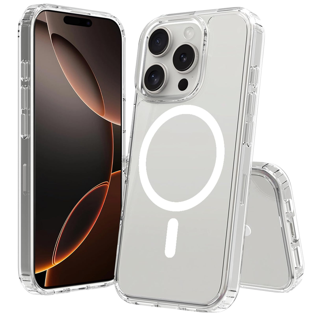Pinlisheng Magnetic For Iphone 16 Pro Case [Compatible With Magsafe] Shockproof Transparent Slim Phone Case For 16 Pro 6.7 Inch,