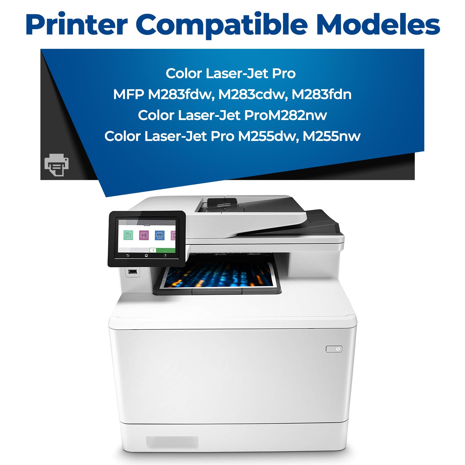 206X Toner Cartridges 4 Pack High Yield Pro Mfp M283Fdw M283Cdw,Compatible For Hp 206X 206A Hp206A Hp206X Toner Cartridges Set(W