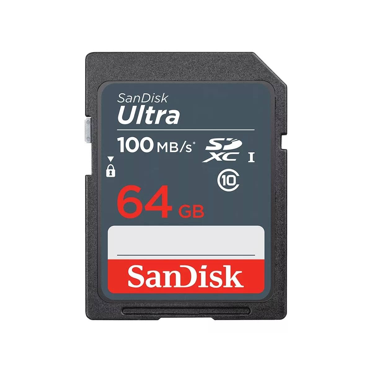 SanDisk 64GB Ultra SDXC UHS-I Memory Card - 100MB/s, C10, U1, Full HD, SD Card