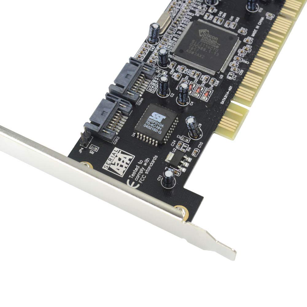 Godshark 4 Ports Pci Sata Raid Controller Internal Expansion Card With 2 Sata Cables, Pci To Sata Adapter Converter For Desktop