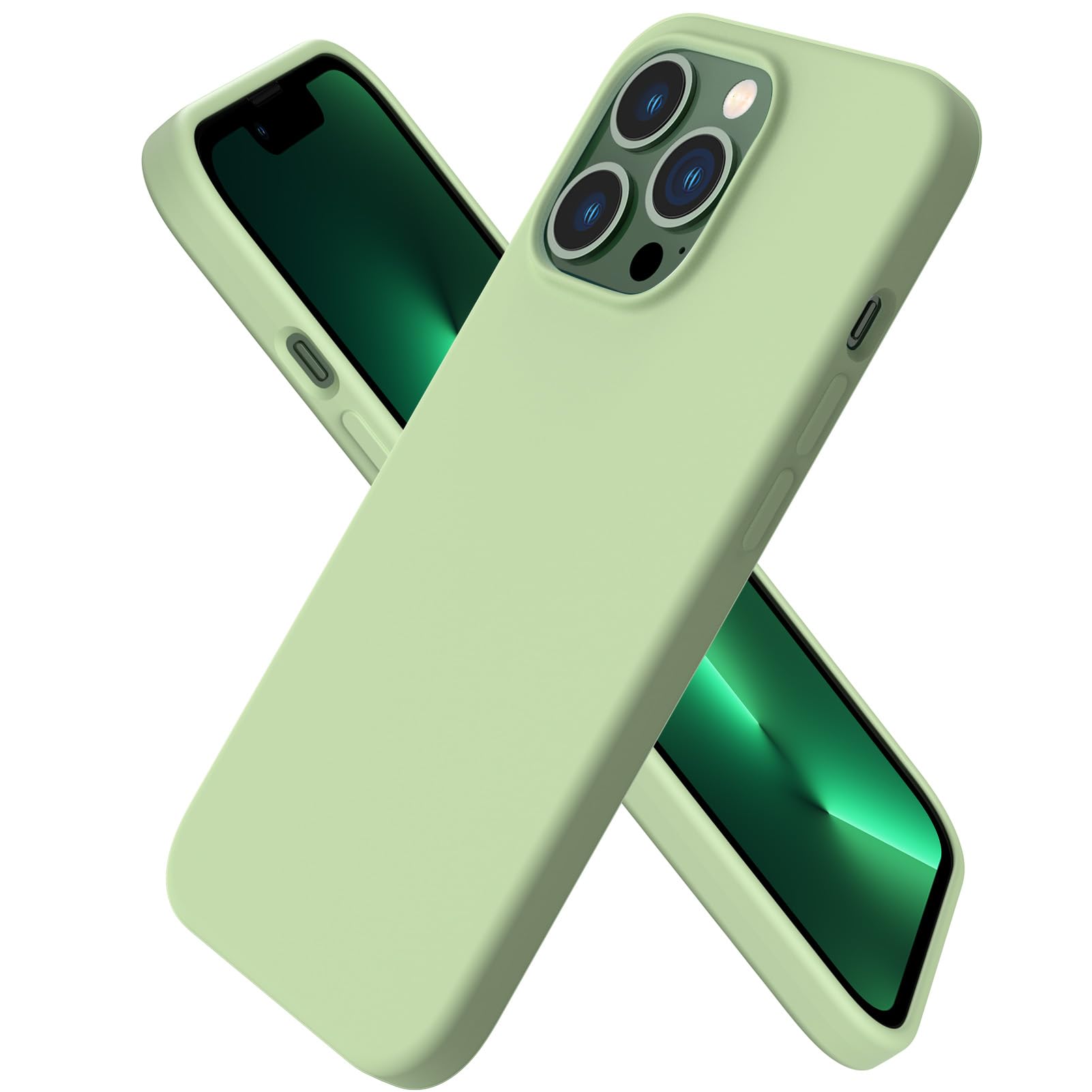 Ornarto Compatible With Iphone 13 Pro Case 6.1, Slim Liquid Silicone 3 Layers Full Covered Soft Gel Rubber Case Cover 6.1 Inch M