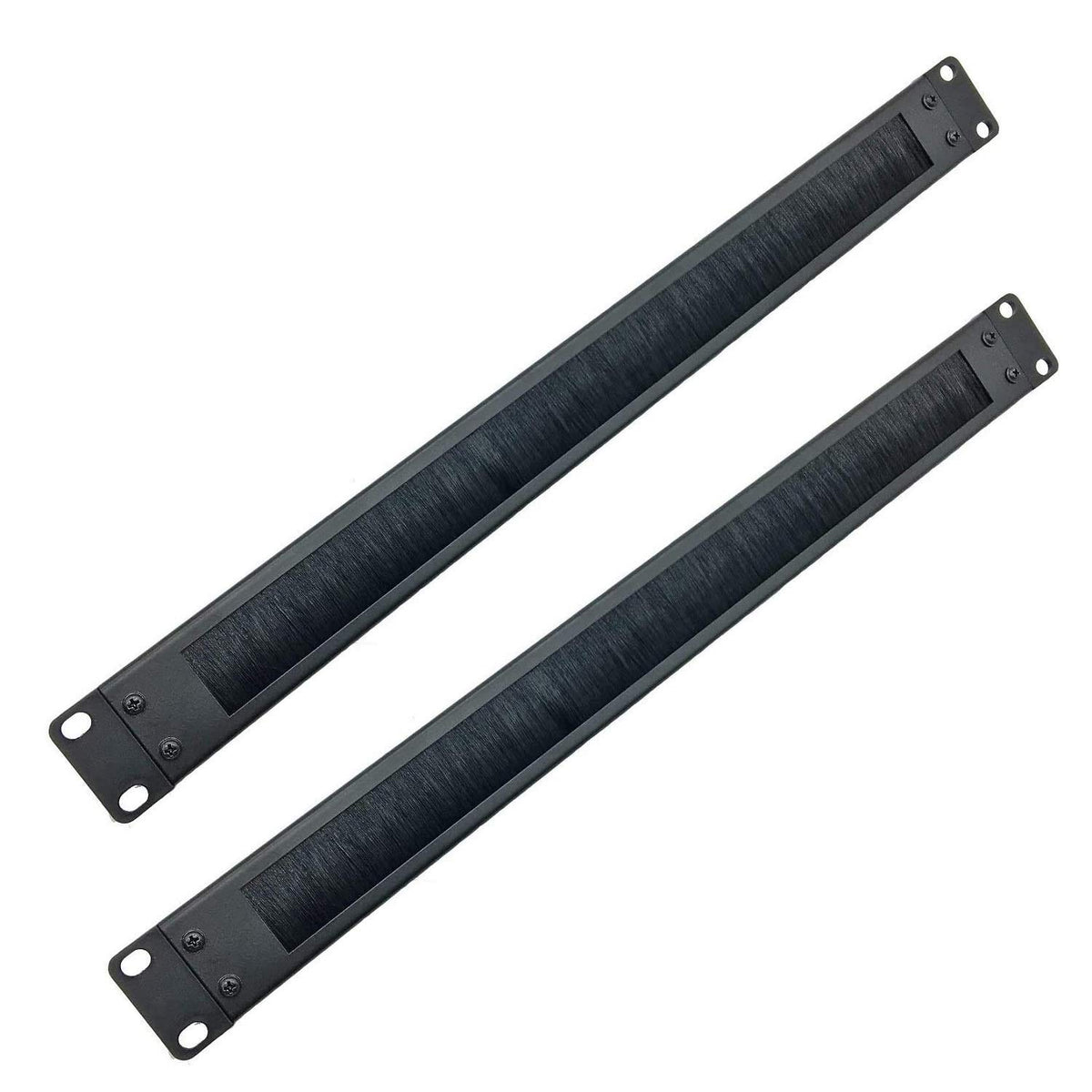 Jingchengmei 2 Pack 1U Disassembled Rack Mount Cable Management Panel With Brush For Cable Entry For 19 Inch Rack Or Cabinet Black (Bf01Uab2Pc)