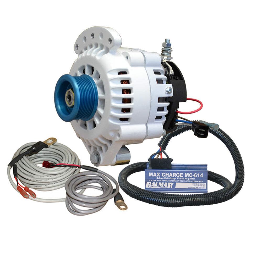 Balmar Alternator 120 Amp Kit 12V 1-2'' Single Foot Spindle Mount J10 Pulley Regulator &Amp; Temp Sensor,WBAUVB0BSTXL95J