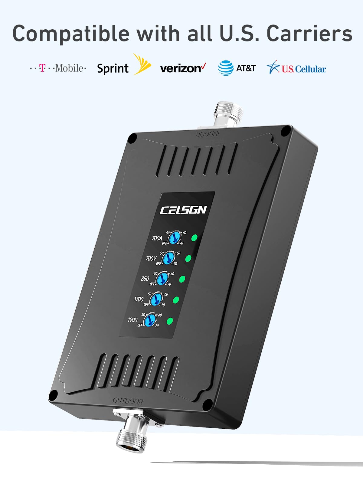 Cell Phone Signal Booster For Home Office Metal Building | Boosts 5G 4G Lte Signals On Band 2 4 5 12 13 17| Up To 3000 Sq Ft | S