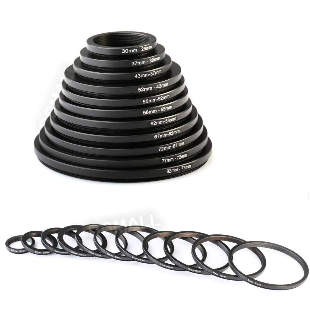 Filter Adapter Rings K&F Concept 11 Pieces Metal Step Down Filter Adapter Rings Set, For La ...