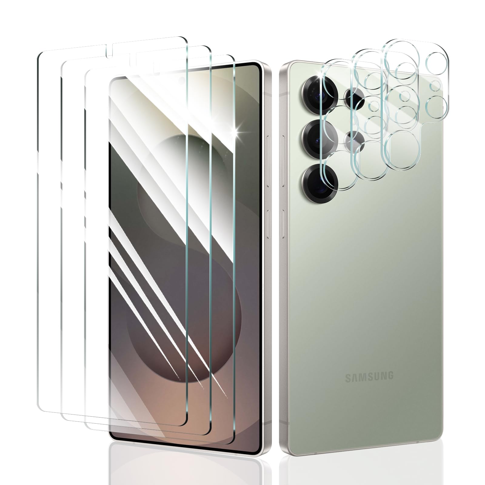 Fynorao Screen Protector and Camera Lens Protector for Samsung Galaxy S25 Ultra, Double Shatterproof HD Tempered Glass Film, [9H