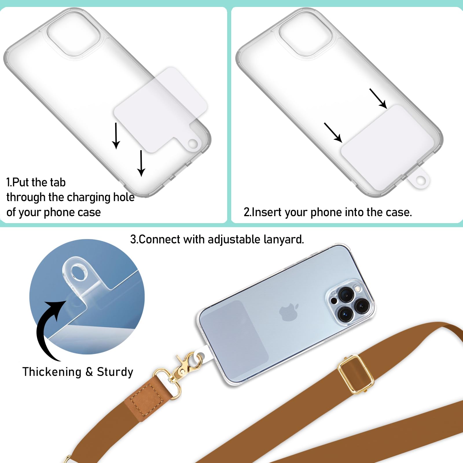 Piefly Phone Lanyard Crossbody Phone Strap, Cell Phone Lanyards For Around The Neck Wristlet Shoulder, Wrist Strap For Keys Phon