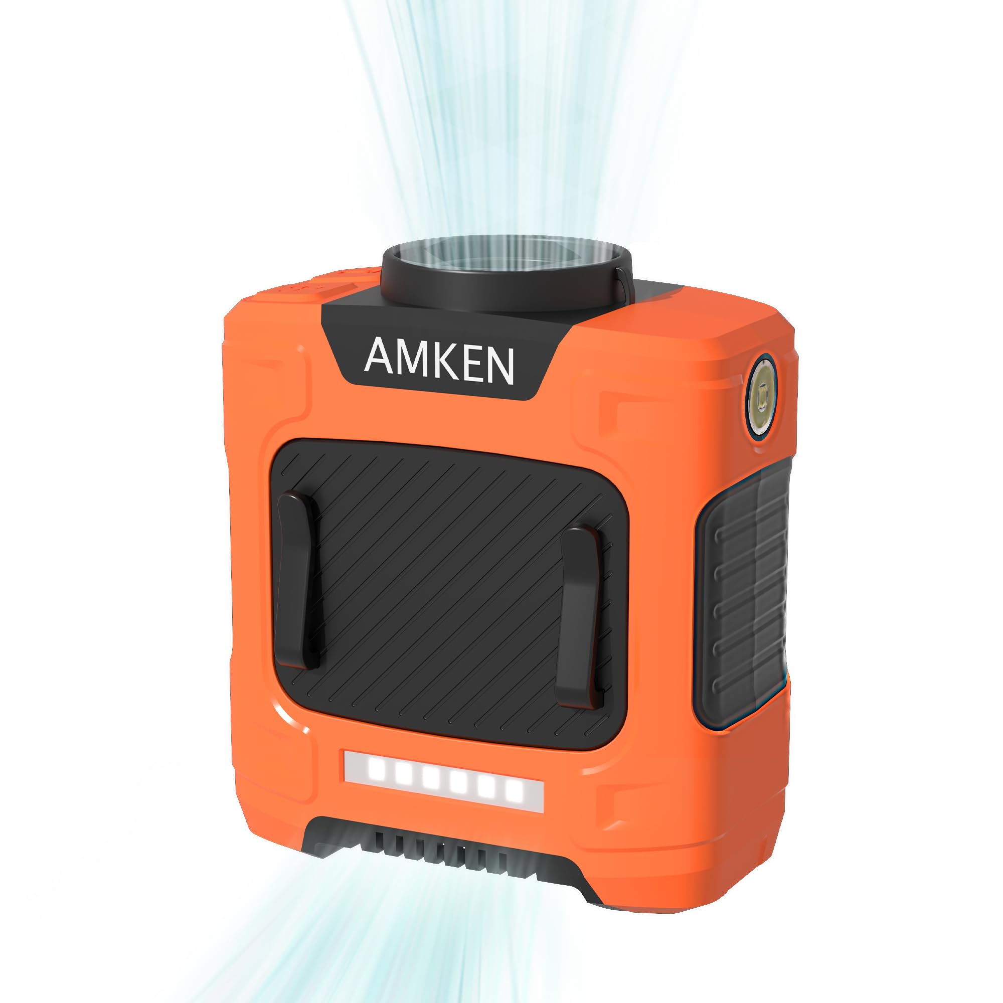 Amken Waist Fan   Belt Fan, Portable Clip Fan With 10000Mah Battery, 24 Hour Working Time, Led Sos Light   3 Speeds, 15500Rpm St